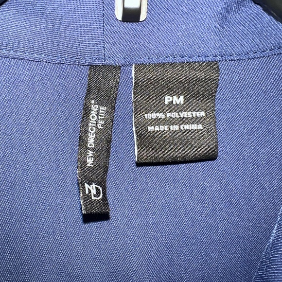 New Direction Top PM Blue Long Sleeve Open Front Cover Up 100% Polyester - Picture 3 of 15